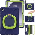 thumbnail image 6 of Case for Samsung Galaxy Tab A9+ 11.0 inch, 360 Degree Rotating Hand Grip Shockproof Cover with Shoulder Strap, NavyBlue Lime, 6 of 7