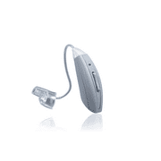 RxEars Rx7 | Bluetooth Adjustable Behind The Ear Hearing Aid | Bluetooth Water Resistant Hearing Aid Device | Available in Beige and Gray | Right, Left or Pair (Gray, Right)