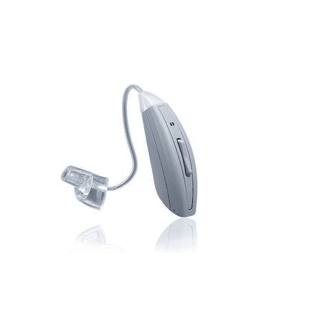 RxEars Rx7 | Bluetooth Adjustable Behind The Ear Hearing Aid | Bluetooth Water Resistant Hearing Aid Device | Available in Beige and Gray | Right, Left or Pair (Gray, Right)