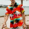 thumbnail image 2 of Mens Hawaiian Shirt Short Sleeve Button Down Lapel Collar Casual Loose Fit Summer Beach Shirts, 2 of 5