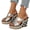 Silver, variant on Women's Platform Wedge Sandals Open Toe Slip On Mules Wide Width Espadrille Slides Heels Dress Shoes for Summer Silver Size 6.5