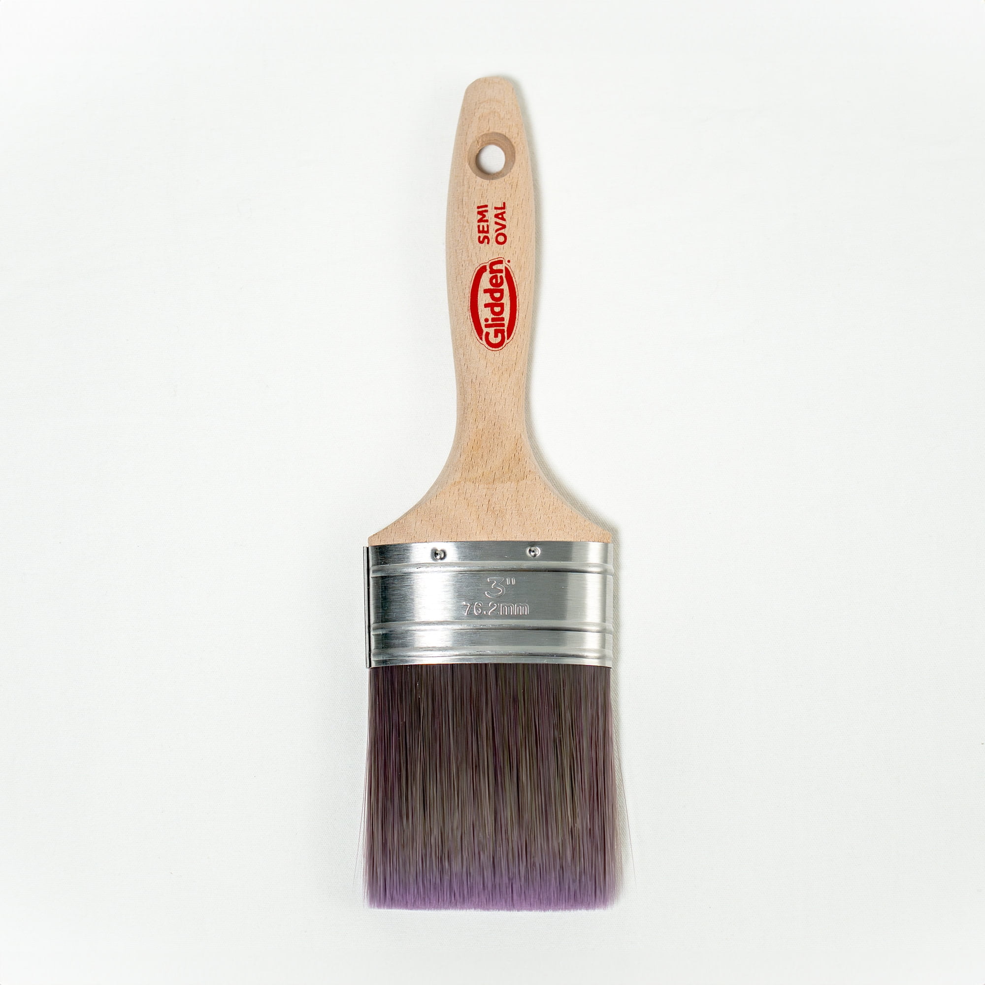 Glidden Semi-Oval Paint Brush with Wood Handle , Flat Sash, 3 Inch