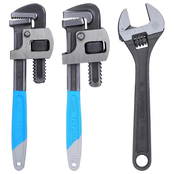 1274 Steel - 350mm, Stillson Type Pipe Wrench - Blue & Black | Easy To Maintain, Combination Cutting Piler, Comfortable Grips, Easy To Use | Open Ended Wrench Set