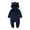 Navy, variant on REDARER Girls Romper Hooded Jumpsuit Winter Warm Pajama Outfit Soft Cozy Toddler Baby One-Piece,Size:3-6 Months
