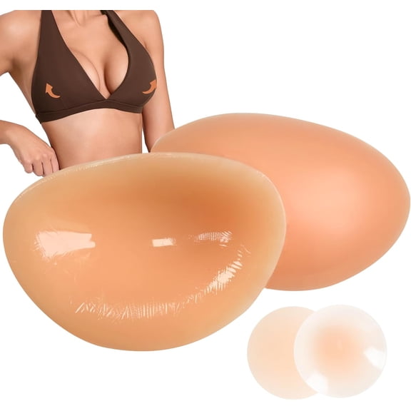 TELOLY Sticky Silicone Bra Inserts Pads,Reusable Adhesive Push Up Enhancers for Women-Seamless Cutlets for Bras