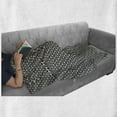 thumbnail image 6 of Lattice Soft Flannel Fleece Throw Blanket, Simplistic Striped Leaf Motifs in Vertical and Diagonal Directions, Cozy Plush for Indoor and Outdoor Use, 60" x 80", Charcoal Grey Eggshell, by Ambesonne, 6 of 6