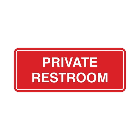 Standard Private Restroom Sign(Red) - Small