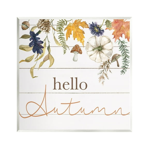 Stupell Industries Hello Autumn Botanicals Botanical & Floral Painting Unframed Art Print Wall Art, 12 x 12