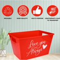thumbnail image 3 of Valentine's Day Rectangular Bins, Red Pink Multi-Purpose Plastic Baskets with Handles, Home Kitchen Office School Storage Organizer, Closet Shelves Organization Gifts Party Decoration Gift Set of 2, 3 of 7