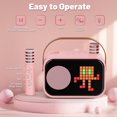thumbnail image 4 of JYX Karaoke Machine, Home Karaoke System with 15 Animated Dispaly Modes, Mini Portable Speaker with 2 Microphones, Pink, 4 of 13