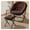 Brown, variant on Saucer Chair Soft Faux Fur Oversized Folding Accent Chair with Metal Frame,Moon Round Chair Lounge Lazy Chair Leisure Padded Seat for Living Room,Balcony,Office