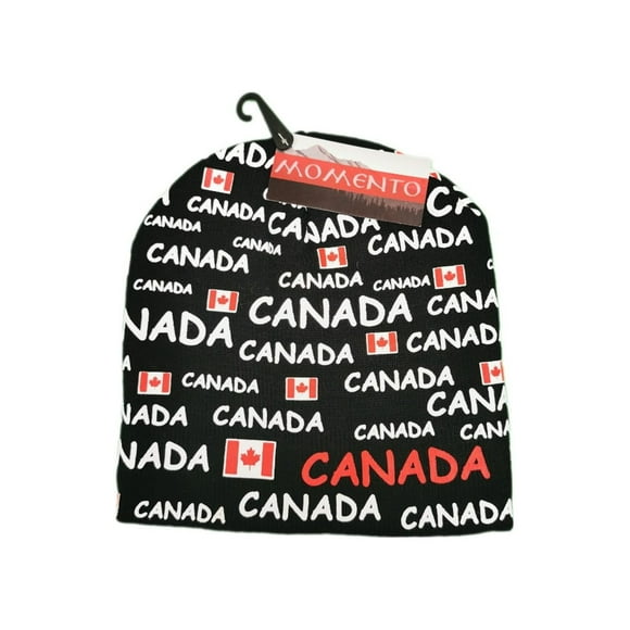 CANADA COUNTRY FLAG LOGO BLACK ADULT TOQUE HAT CAP FITS SMALL TO LARGE TQ 1