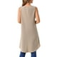 thumbnail image 3 of INSPIRAR CHIC Top sin mangas para mujer, cuello redondo, dobladillo asimétrico, ajuste holgado, blusa tunic alta y baja, caqui M, 3 of 5