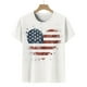 thumbnail image 4 of Camisetas de manga corta con cuello redondo para mujer, informales, de verano, con estampado de bandera, camisetas básicas, blusas Pompotops  hkajfhjk465631, 4 of 5