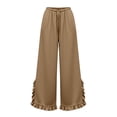 thumbnail image 6 of YHAJDS Women Straight Long Pants Loose Fit Drawstring Elastic Waist Casual Trousers, 6 of 6