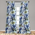 thumbnail image 2 of Wild Flowers Window Curtains, Jungle Boho Theme Lily Floral Vintage Pattern Blossoming Jungle, Lightweight Decor 2-Panel Set with Rod Pocket, Pair of - 28"x63", Apple Green Dark Lavender, by Ambesonne, 2 of 3