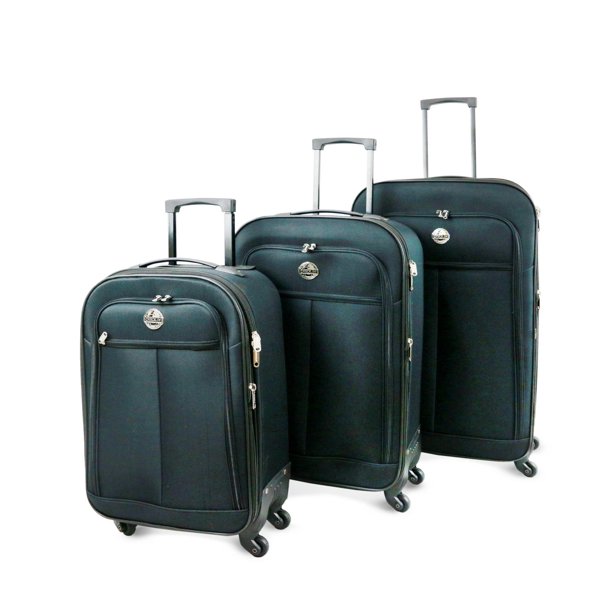 Juego de 3 Maletas Expandibles Check In Check In MT184R Negro 26 22 18 Pulgadas