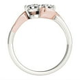thumbnail image 2 of 14k White Rose Gold Round Two Diamond Curved Band Ring 5/8 cttw Size 3, 2 of 2