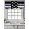 thumbnail image 4 of Blue Line American Flag Valances for Windows White Black Stripes Vintage Rod Pocket Curtains Valance Short Window Treatment Drapes for Living Room, Bedroom Bathroom 60"&nbsp;W x 18" L, 4 of 5