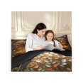 thumbnail image 4 of Homewish Retro Tree Of Life Queen Comforter Set,Astrology Style Comforter Sets Queen,Gold Orange,Black Reversible,3-Piece,1 Comforter and 2 Pillowcases, 4 of 7