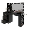 thumbnail image 2 of Uforic Makeup Vanity with 3 Color Lights & Storage Shelves, Modern Vanity Makeup Desk with 4 Drawers & USB Charging Station,Black, 2 of 9