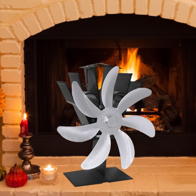 Ventilador de Chimenea Doméstica Ventilador de Madera Transferencia Quemador de Troncos de Madera Respetuoso con El Medio Am Plata Colco Ventilador de estufa alimentado por calor