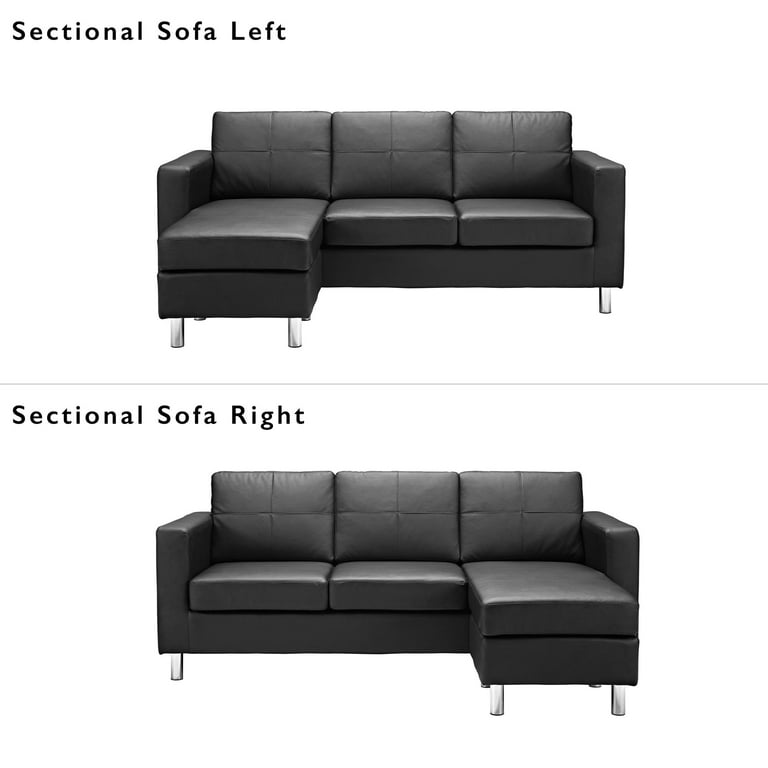 DHP Small Spaces Configurable Sectional Sofa Multiple Colors Black