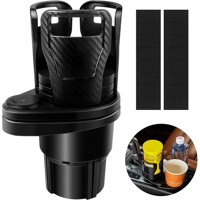 Portavasos Ajustable JanHm 2 en 1 para Automóvil Giratorio 360 Grados