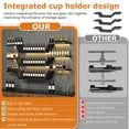 thumbnail image 4 of Yucurem 3-Tier Wall Mounted Wine Rack with LED Lights, 47.2" Metal Floating Bar Shelves with Upside-Down Glass Holder, Large Liquor Bottle Display Storage Shelf for Home Bar Dining Room Cafe Decor, 4 of 9