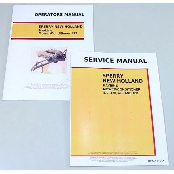 Set New Holland 477 Haybine Mower-Conditioner Service Operators Owners Manual
