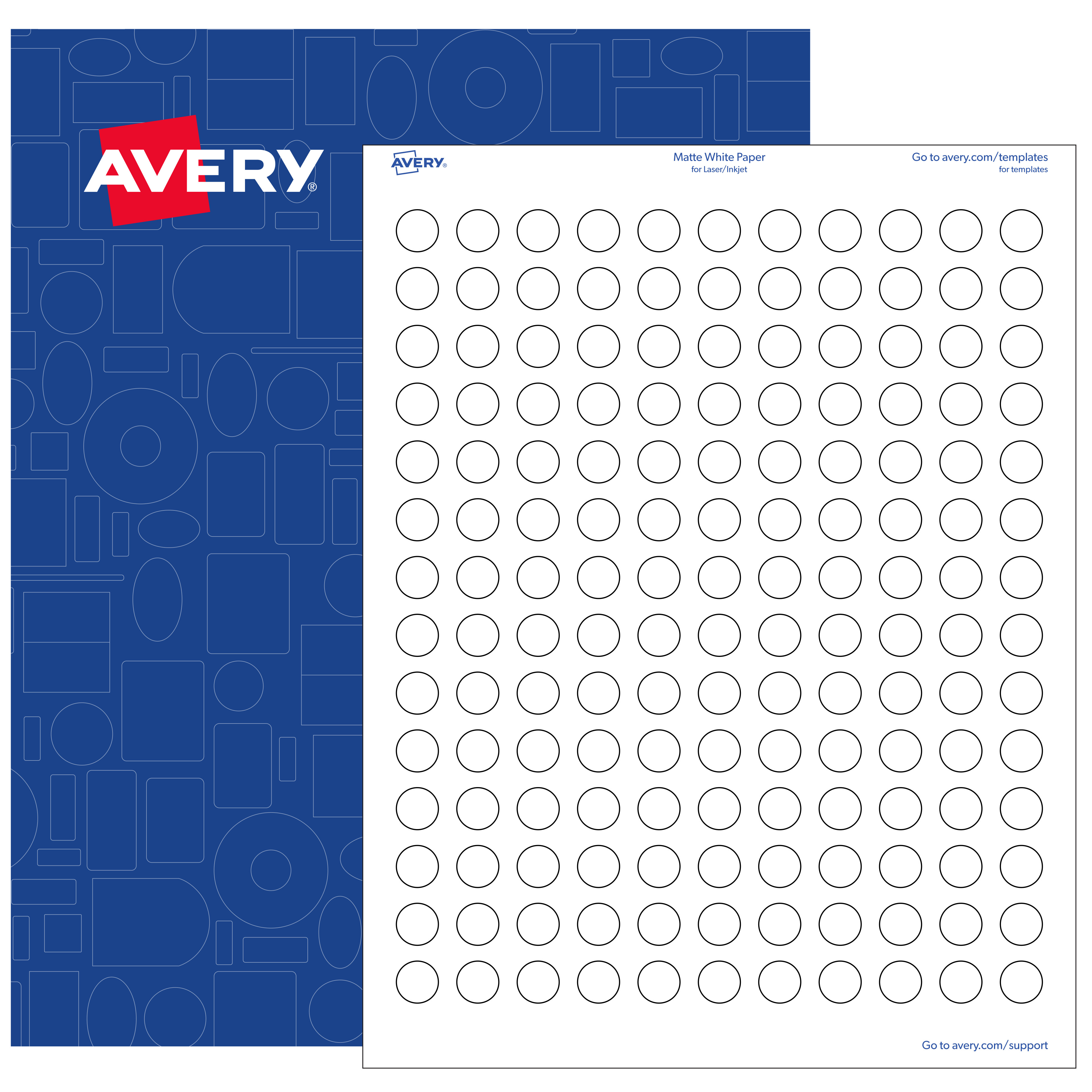 Avery Round Labels 0 5 Diameter White Matte 15 400 Printable Labels 
