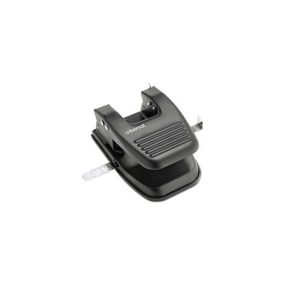 Universal 30-Sheet Two-Hole Punch, 9/32" Holes, Black -UNV74222