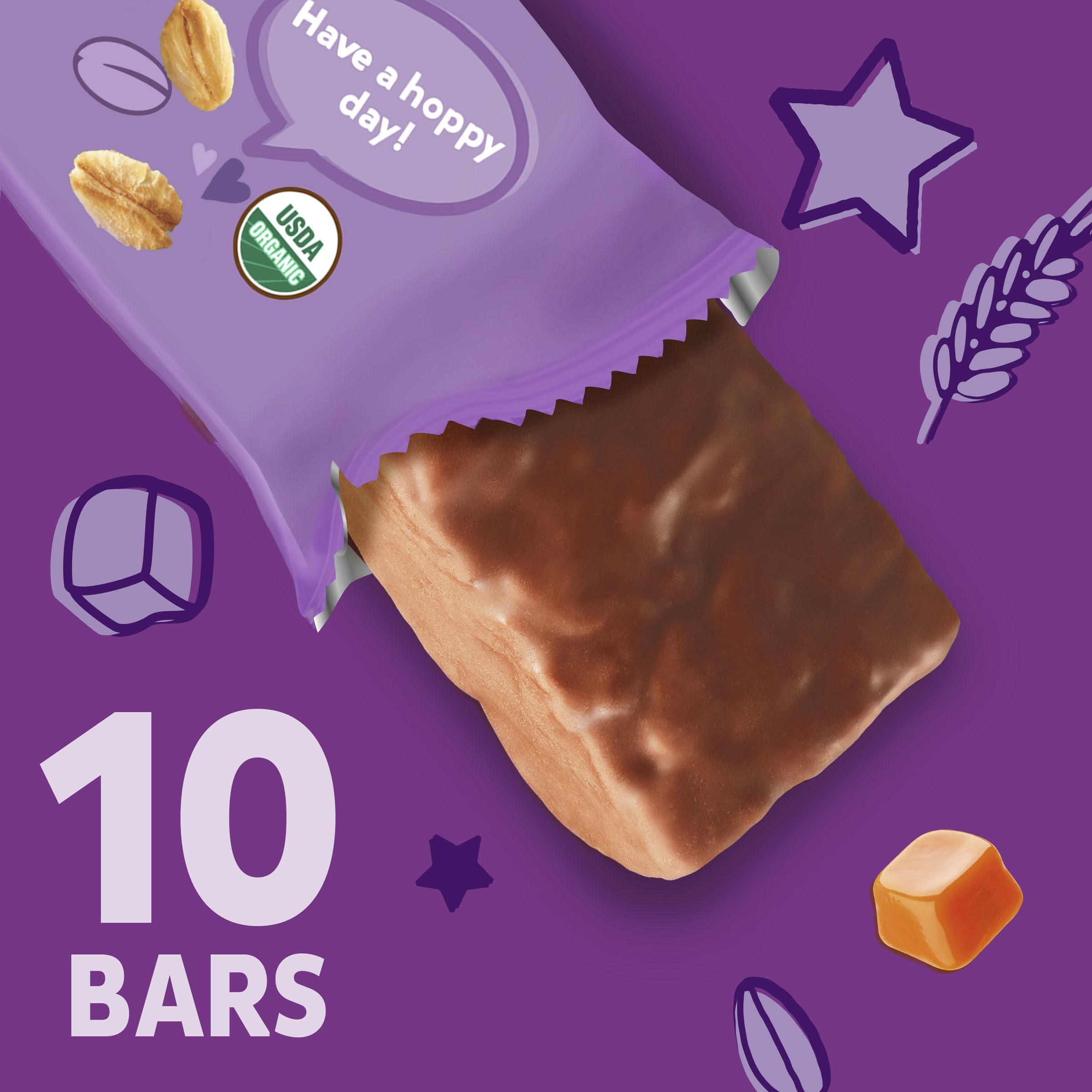 Annie's Organic Dipped Granola Bars, Caramel, Peanut Free, 10 Bars, 9.2 oz