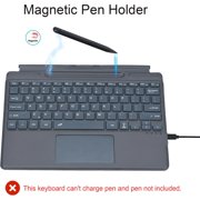 Slim Surface Type Cover for Pro 11/10/9/8/X 13, Backlit Keyboard with Trackpad and Pen Holder,Black