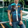 thumbnail image 6 of Rateoe Modern Style Blue Parrot Pattern Men’s Baseball Short Sleeve Polo Shirt, Midweight Men's Shirt Golf Shirt Polo Shirts Quick Dry Short-XX-Large, 6 of 7