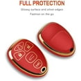 thumbnail image 4 of Pour Chevy Key Fob Coque avec Porte-Clés Protection en TPU Doré Compatible avec Chevrolet Tahoe Suburban GMC Yukon Traverse Cadillac 5 Boutons (Rouge) 5 Boutons Rouge, 4 of 5