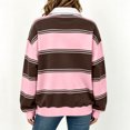 thumbnail image 4 of Womens Striped Oversized Sweatshirt Lightweight Fall Clothes V Neck Sweatshirts Women Long Sleeve Casual Loose Pullover Top Color Block Y2K Outfits Fashion Clothing, 4 of 10