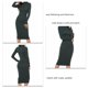 thumbnail image 3 of Women Turtleneck Ribbed Long Sleeve Knit Sweater Dress Basic Solid Color Elastic Slim Fitting Soft Warm for Party Date Green S, 3 of 4