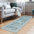 thumbnail image 5 of Garvee 2' x 6' Hallway Runner Rug Persian Distressed Kitchen Runner Rug Non-Slip Foldable Chenille Thin Rug for Laundry Room Home Office, Light Green, 5 of 7