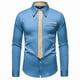 thumbnail image 2 of Blusa y camisa de manga larga con cuello vuelto para hombre, informal, a la moda, con botones sólidos, de poliéster, de manga larga y cuello vuelto., 2 of 9