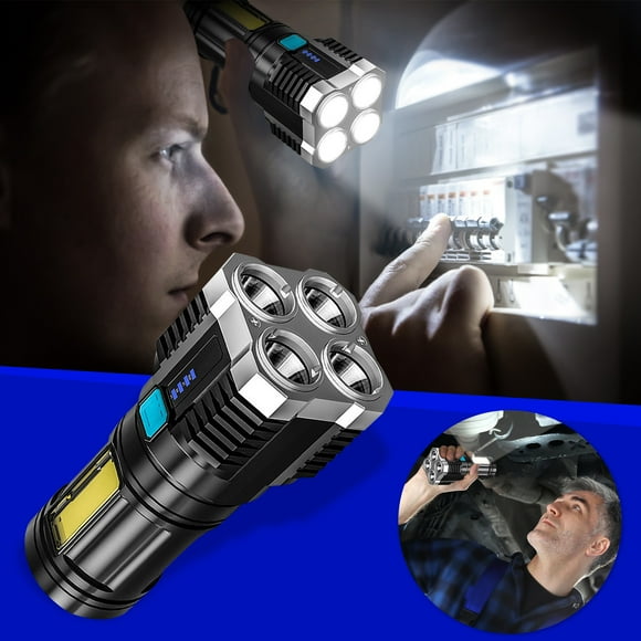 Dvkptbk Flashlight Cob Side Light Multifunctional Strong Light Flashlight Outdoor LED Portable Home USB Rechargeable Flashlight Camping Essentials