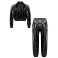 thumbnail image 2 of Doomiva Ensemble de Performance Jazz Moderne pour Garçons et Filles Vêtements de Danse de Rue Hip Hop 2 Pcs Noir 14, 2 of 5