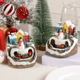 thumbnail image 5 of Christmas Village Figurines Musical Snow Globe Christmas Collectible Buildings Decoration with Spinning Train 8 Music & LED Light for Christmas Home Decor Gift Santa Claus, 5 of 9