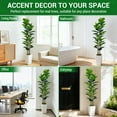 thumbnail image 3 of QinaQin Árbol artificial Fiddle Leaf Fig con maceta plástica, tronco natural y hojas de seda realistas, ideal para decoración de interior o exterior, 3 of 7