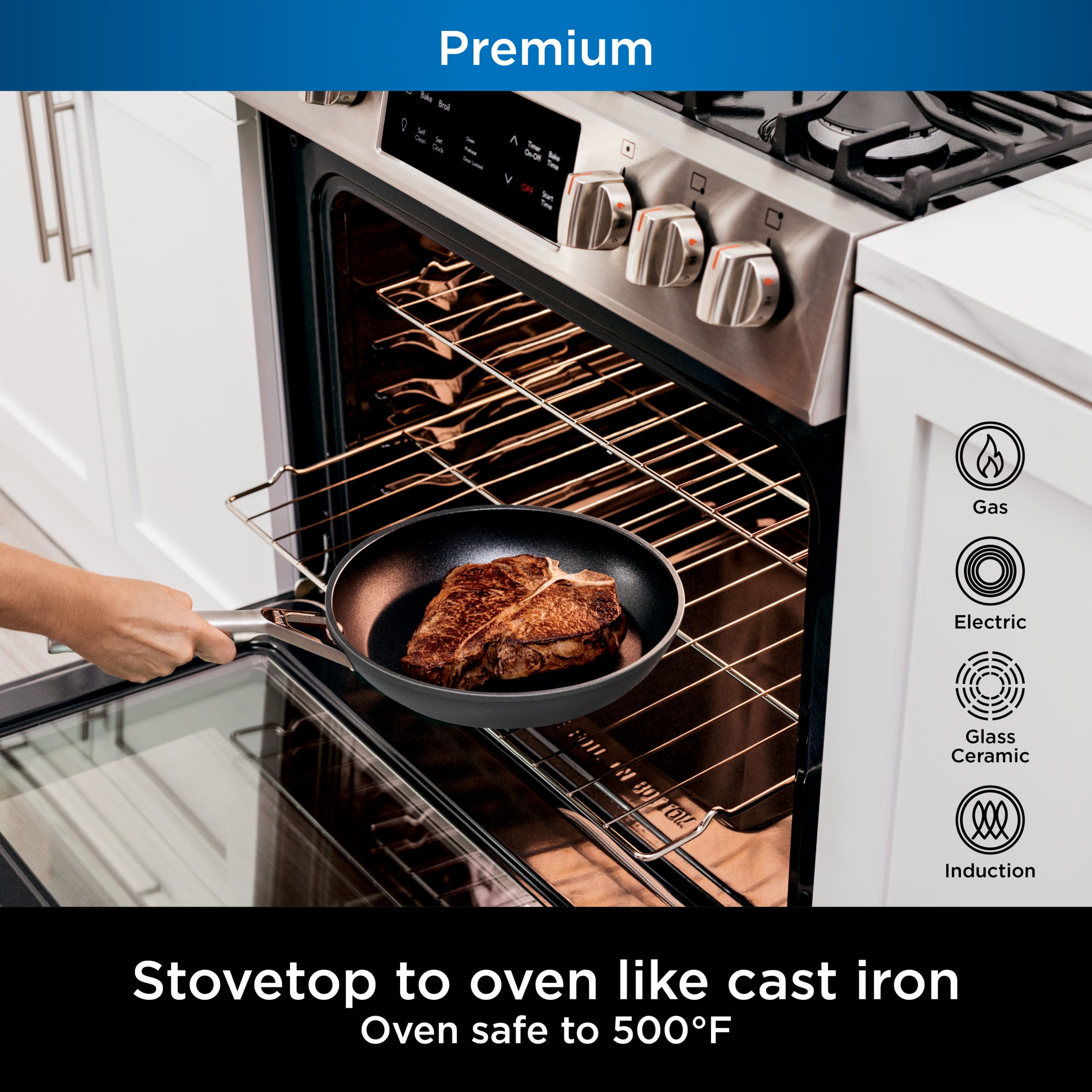 Ninja NeverStick Premium Hard-Anodized 11-Inch Square Griddle Pan
