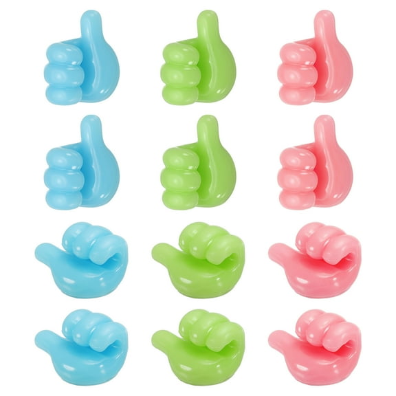 12 Pcs Cord Holders Cable Clips Nightstand Wire Organizer Desk Blue, Green, Pink
