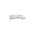 thumbnail image 2 of HomeStock Antique White Faux Leather 4-Seater Sectional Sofa with 2 Throw Pillows, Reversible Setup, Pocket Coil Seating, Elegant Design, 2 of 5