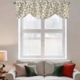thumbnail image 3 of Tie Up Valances for Windows, Teal Orange Eucalyptus Adjustable Valance Curtains Window Treatment for Living Room, Spring Botanical Leaves Rod Pocket Kitchen Curtains & Drapes 42x18 Inch, 3 of 9