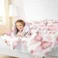 thumbnail image 4 of Homewish Cartoon Bowtie Ribbon Bedding Comforter Set,Rustic Flower Floral Twin Comforter Sets,Pink White Bedding Set For Girls Kids,Ultra Soft Home Decor Reversible,2pcs, 4 of 8