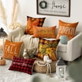 thumbnail image 3 of Sm:)e Set of 4 Fall Pillow Covers 18x18 Inch - Autumn Decorative Throw Pillowcases with Maple Leaf and Pumpkin, 3 of 8